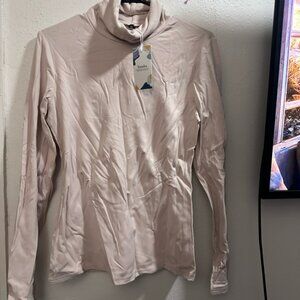 Sunbs Cream/Tan Turtleneck Long Sleeve Top